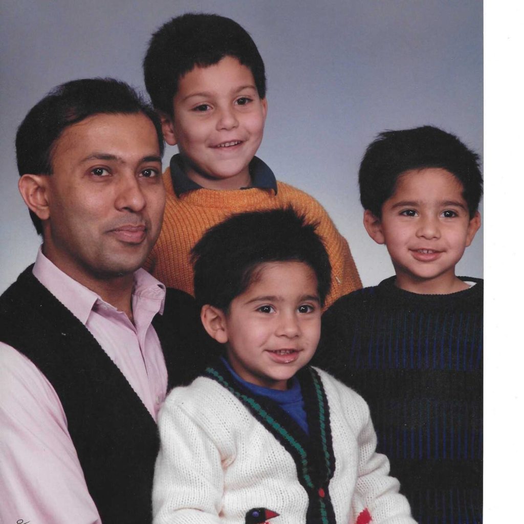 Adorable picture of Rahm with his sons Auguste, Krishna and Ashok 
